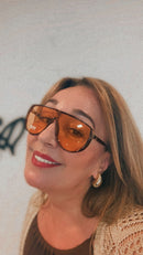 Gafas de sol con cristal ámbar para mujer