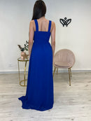 Vestido largo azulón con abertura graduación y eventos