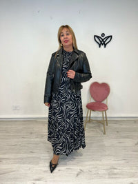 Cazadora biker polipiel corta negra