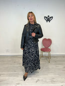 Cazadora biker polipiel corta negra