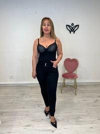 Pantalón vaquero denim pitillo efecto push up negro