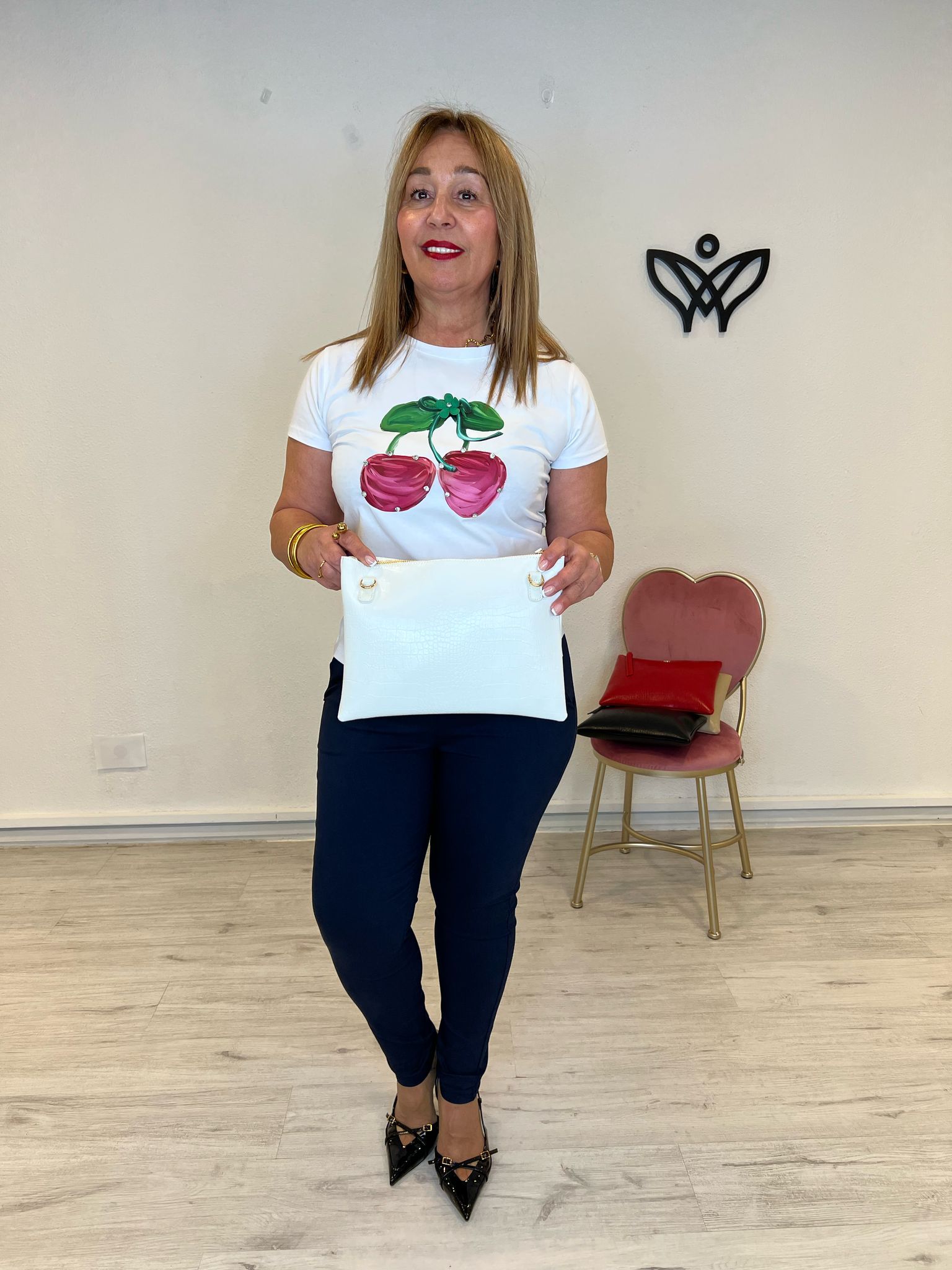 Bolso cartera cuadrada de mano y bandolera blanco