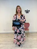 Bolso cartera cuadrado de mano y bandolera polipiel negro