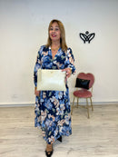 Bolso cartera de mano y bandolera polipiel beis