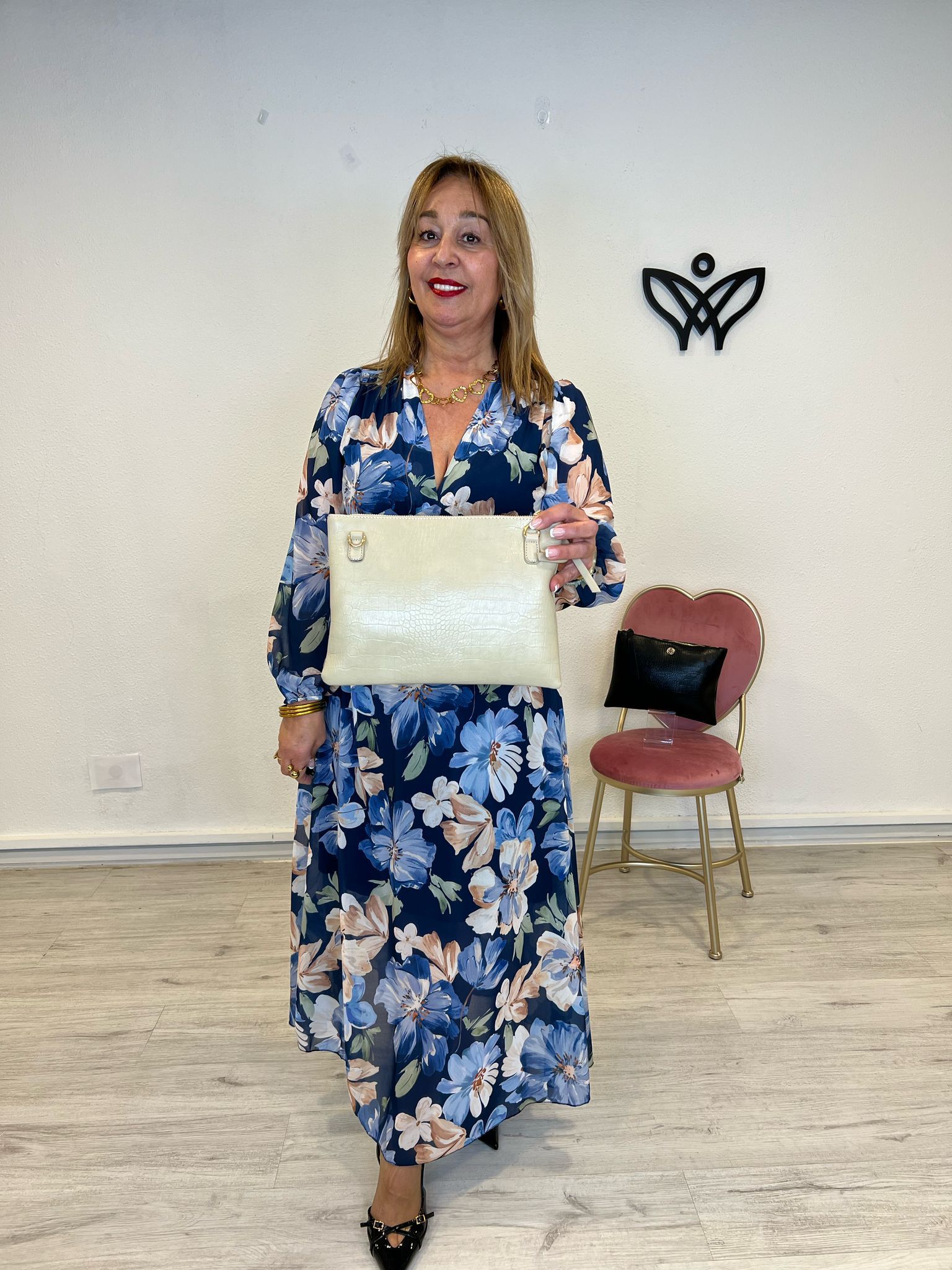 Bolso cartera de mano y bandolera polipiel beis