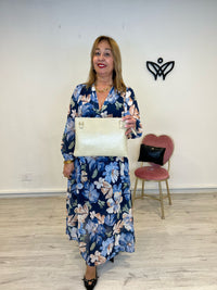 Bolso cartera de mano y bandolera polipiel beis