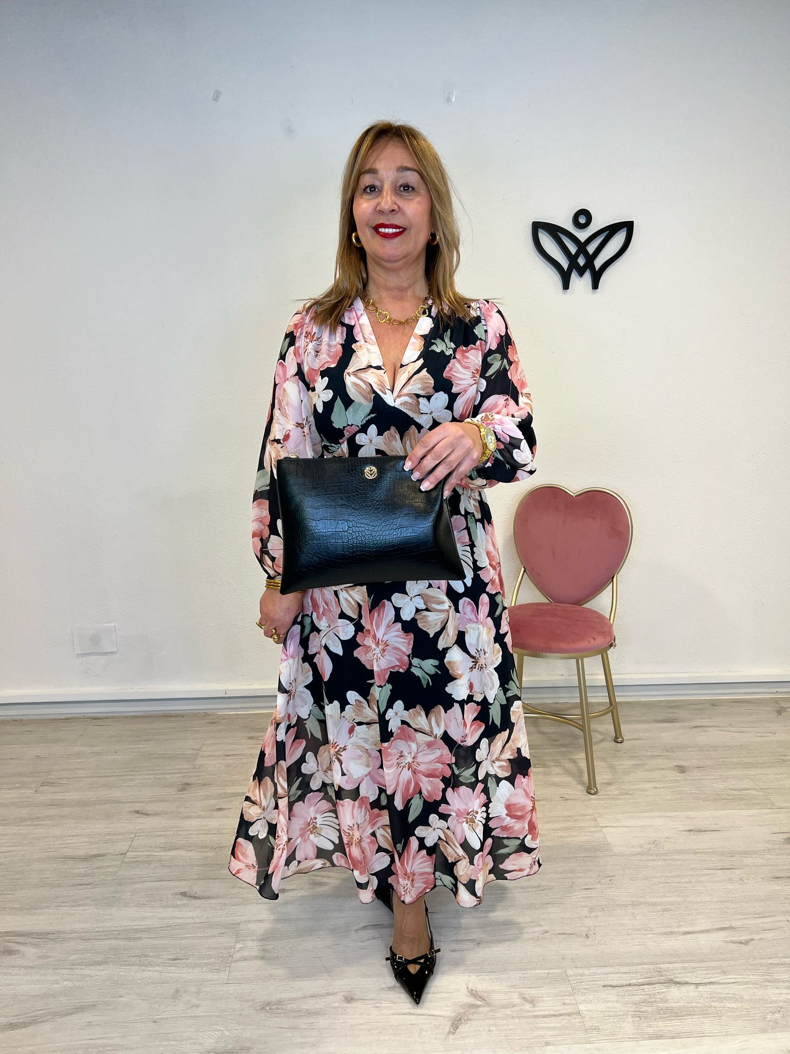 Bolso cartera cuadrado de mano y bandolera polipiel negro