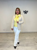 Americana blazer beige larga mujer elegante