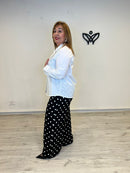 Americana blanca de solapa larga forrada