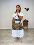 Bolso polipiel leopardo medialuna marrón