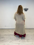 Kimono crochet dorado ligero largo fluido