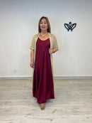 Kimono crochet dorado ligero largo fluido