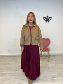 Chaqueta corta de ante con botones forrada camel