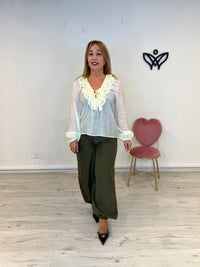 Pantalón bombacho goma en la cintura y tobillo verde