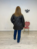 Parka chaqueta acolchadas solapa con bolsillos botones y forrada marrón chocolate