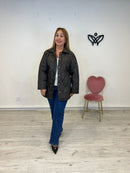 Parka chaqueta acolchadas solapa con bolsillos botones y forrada marrón chocolate