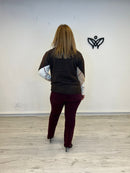 Jersey de punto escote en pico de rombos en marrón chocolate