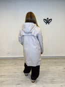 Gabardina trench impermeable con forro capucha beis