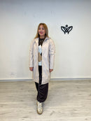 Gabardina trench impermeable con forro capucha beis