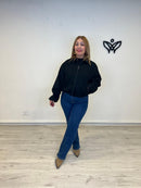 Bomber cazadora paño abrocha con cremallera negra