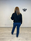 Bomber cazadora paño abrocha con cremallera negra