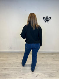 Bomber cazadora paño abrocha con cremallera negra