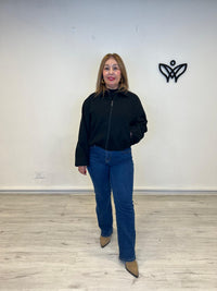 Bomber cazadora paño abrocha con cremallera negra