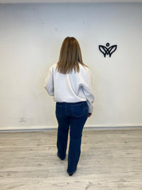 Bomber cazadora paño abrocha con cremallera beis