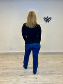 Jersey de punto cuello alto dibujo de ochos negro