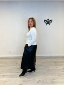 Jersey de punto básico cuello Perkins beis