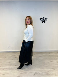 Jersey de punto básico cuello Perkins beis