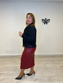 Camisa gasa con lazo y puntillas en el fondo negra