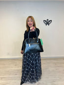 Bolso polipiel dos asas y asa larga Valentino en negro