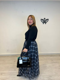 Bolso polipiel dos asas y asa larga Valentino en negro