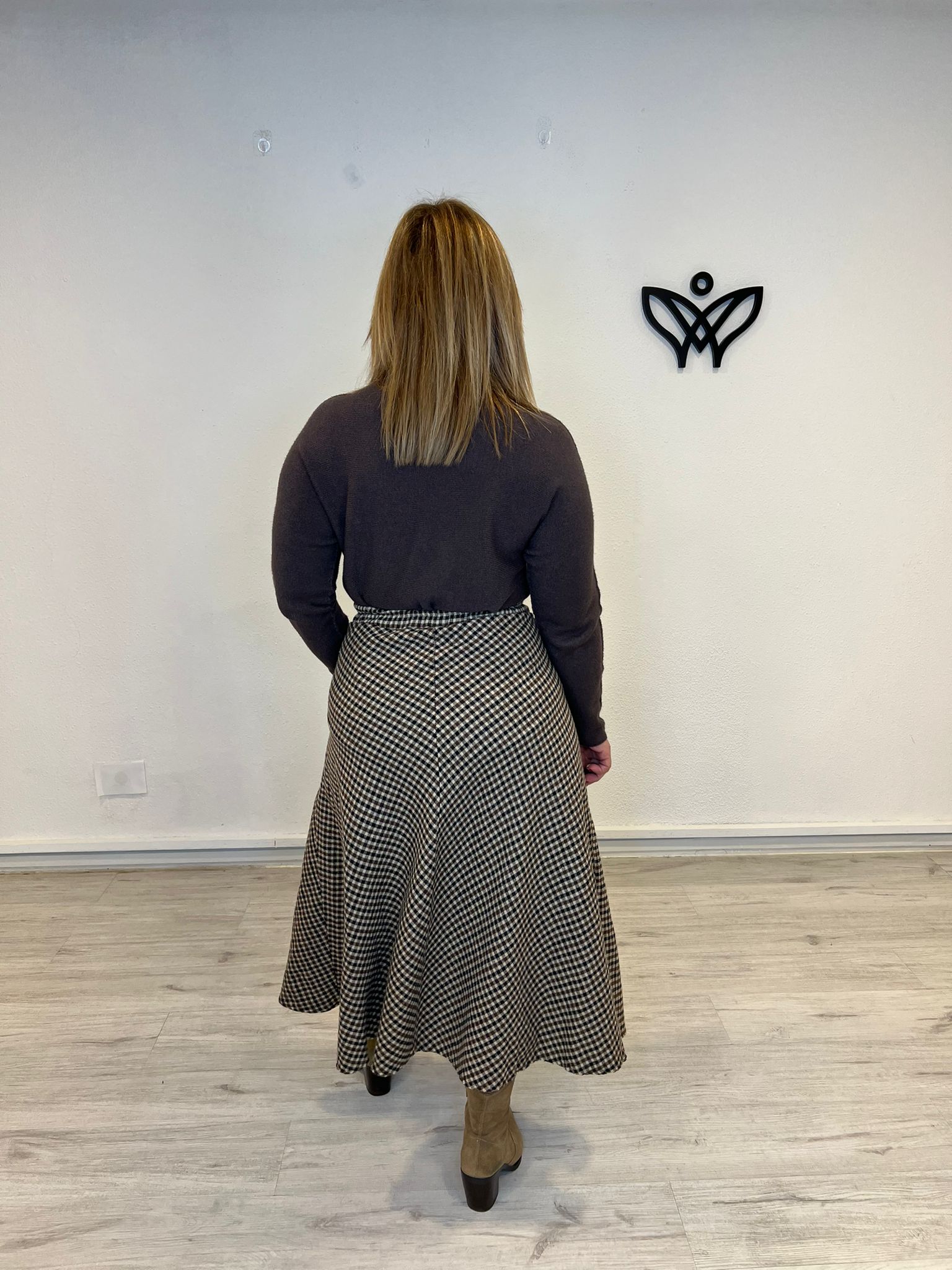 Jersey de punto cuello Perkins marrón chocolate