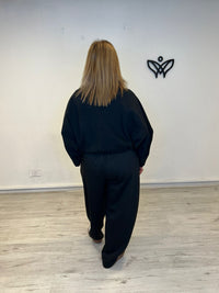 Cazadora vaquera negra estilo bomber