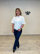 Camisa blanca bordado inglés mujer elegante