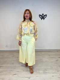 Camisa gasa estampada amarilla