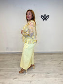 Camisa gasa estampada amarilla