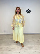 Camisa gasa estampada amarilla