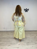 Camisa gasa estampada amarilla