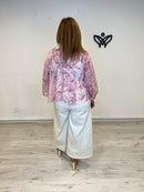 Camisa gasa estampada rosa