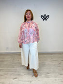 Camisa gasa estampada rosa