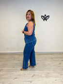 Conjunto vaquero chaleco y pantalón elástico