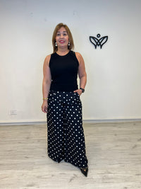 Top negro canalé cuello halter