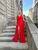 Vestido rojo largo curvy evento y graduación