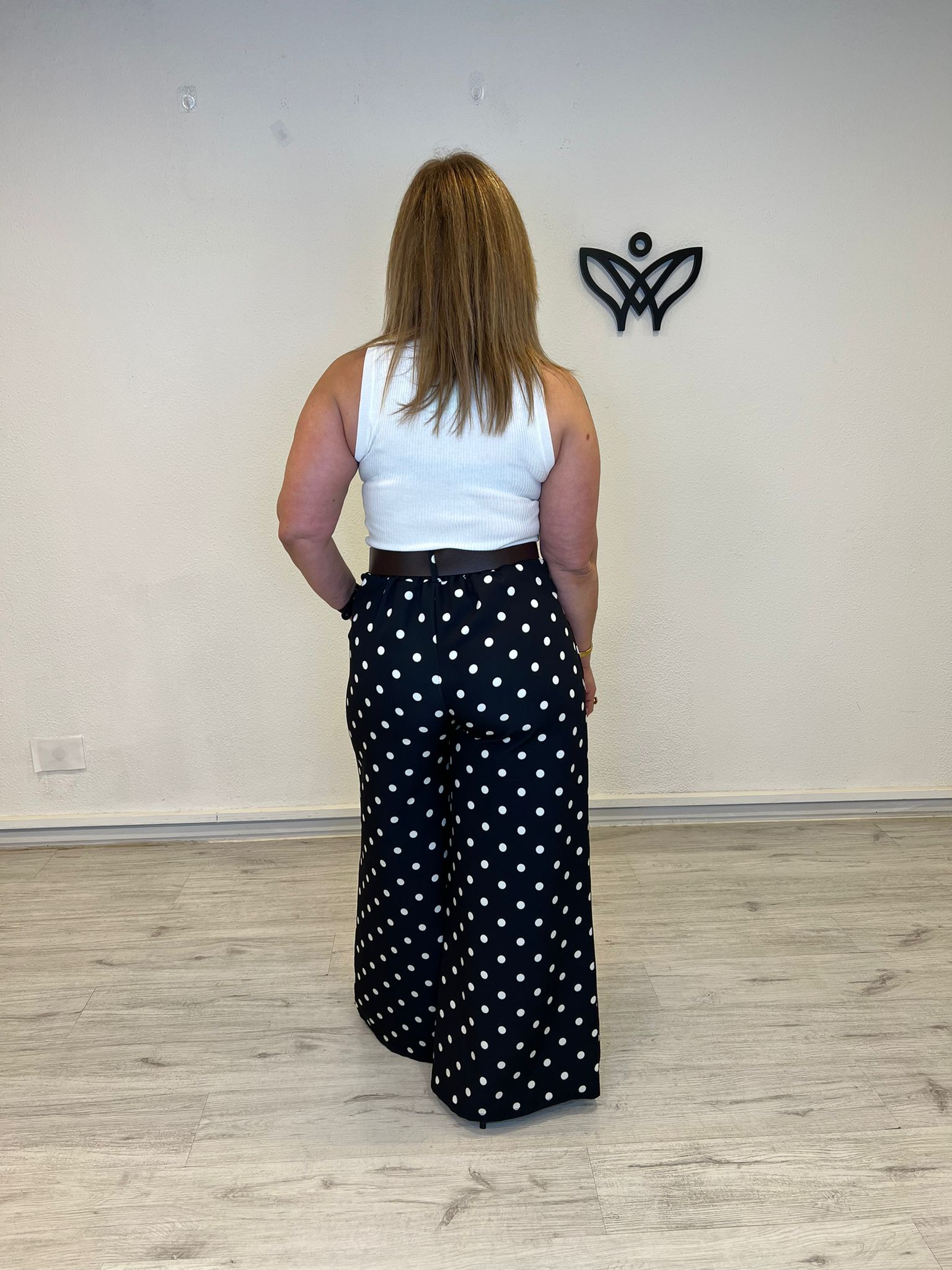 Top blanco canalé cuello halter