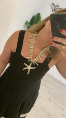 Collar coral beige con estrella de mar para mujer