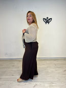 Chaqueta de crochet con nudo beige