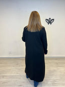 Abrigo de paño largo con solapas corte clásico forrado negro